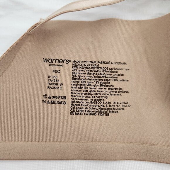 Warners Bra 40C Can Women's Underwire - Picture 5 of 6